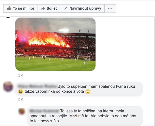 Policie komentuje vzkaz z Facebooku, který se týká pyra na fotbale.