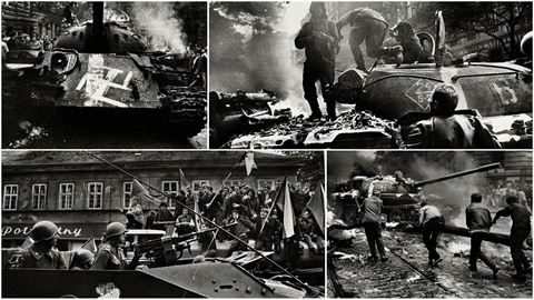 Zatímco ostatní fotografové se pi invazi v roce 1968 dreli spíe v ústraní, Josef Koudelka se vrhal pímo ped  po zuby ozbrojené  ruské vojáky.