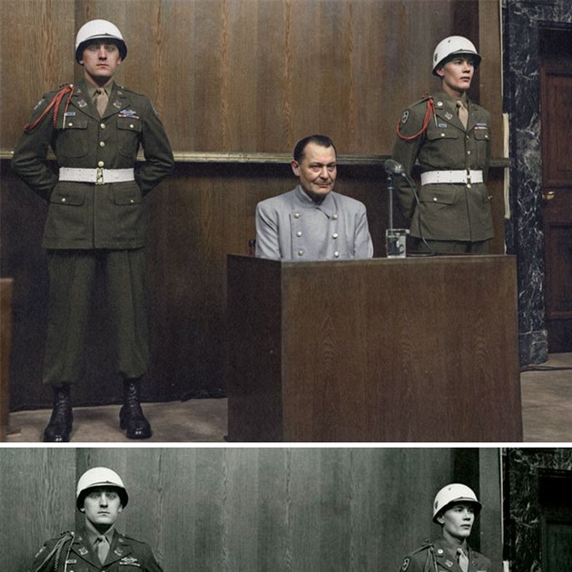 Prominentní nacista Hermann Goring bhem norimberských proces v roce 1946.