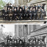 Účastníci 5. konference o kvantová mechanice v Solvay. Tomuto snímku se...