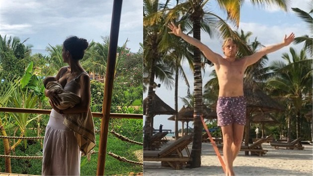 Karel Janeek si uívá dovolenou na Zanzibaru s Lilií Khousnoutdinovou.