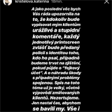 Kateina Kristelov vyhrouje na Instagramu.