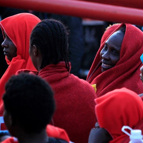 Uprchlci z Libye.