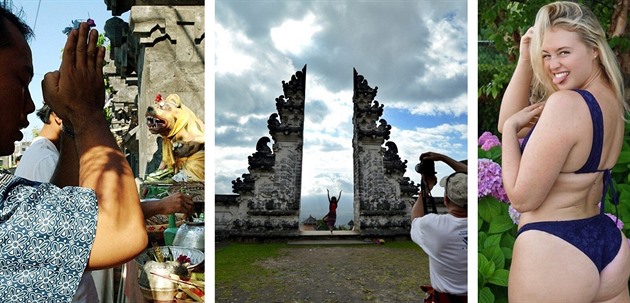 Balijci u mají dost neomalených turist, kteí v plavkách chodí i do chrám.