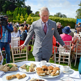 Princ Charles na zahradn party.