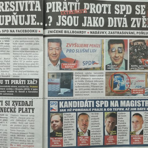 SPD v dalm vydn vlastnch list Pirty neetila. Jene to m hek.