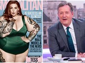 Moderátor Piers Morgan kritizuje morbidní obezitu XXL modelky Tess Holliday.