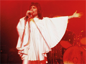 Freddie Mercury bhem vystoupení.