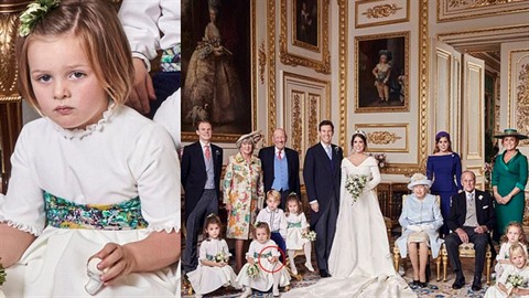 Oficiální snímek  královské svatby princezny Eugenie a Jacka Brooksbanka....