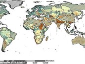 Pravdpodobnost konflikt v dsledku nedostatku vody. Hnd jsou vyznaena...