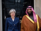 Saúdský korunní princ s britskou premiérkou Theresou Mayovou. Velká Británie...