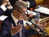 Premiér Andrej Babi vystoupil 23. listopadu 2018 v Praze na mimoádné schzi...