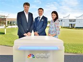 Pavel Poulíek (vlevo) s majitelem televize Golf Channel Petrem Ddkem a...