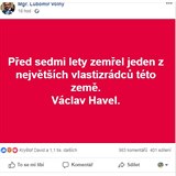 Voln oznail Havla za jednoho z nejvtch vlastizrdc tto zem.