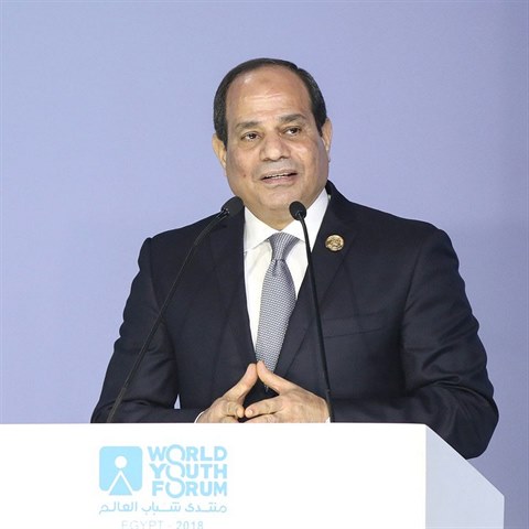 Egyptsk prezident Abdel Fattah al-Sisi promluvil na Svtovm fru mldee k...