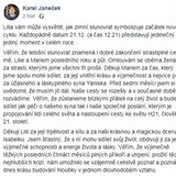 O tom, e se rozvd, Janeek informoval na svm Facebooku.