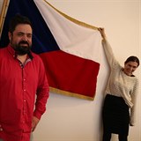 Redaktorka Lucie alov a eporyjsk starosta Pavel Novotn behm streamu na...