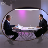Václav Moravec a Andrej Babiš v televizní debatě OVM.