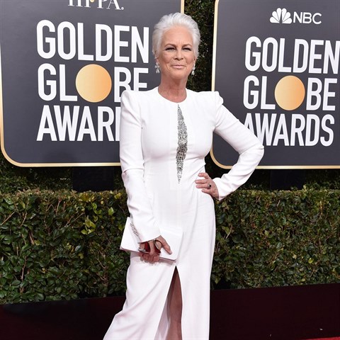 Hereka Jamie Lee Curtis na Zlatch glbech.