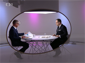 Václav Moravec a Andrej Babi v televizní debat OVM.