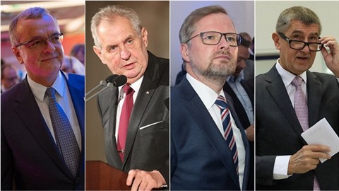Miroslav Kalousek, Milo Zeman, Petr Fiala, Andrej Babi