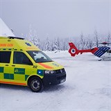 Těžce zraněnou lyžařku převezla letecká záchranná služba do ostravské Fakultní...