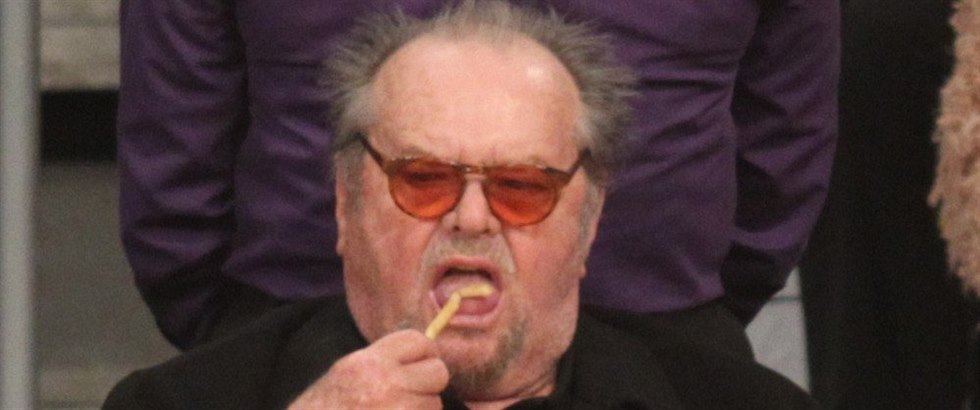 Jack Nicholson se ládoval bhem zápasu oblíbených LA Lakers.