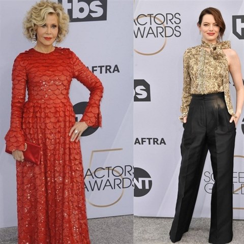 Hvězdy na udílení cen SAG: Nádherná Jane Fonda, kalhoty Emmy Stone a vagína v...