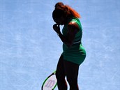 Serena Williamsová hrála proti Karolín Plíkové s bolestí kotníku.