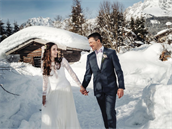 Svatba probhla v tyrolských Alpách.