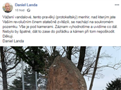 Zpvák Daniel Landa informoval o tom, e si pravký menhir stojící nedaleko...
