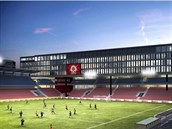 Takto by mohl vypadat stadion fotbalové Sparty po plánované rekonstrukci....