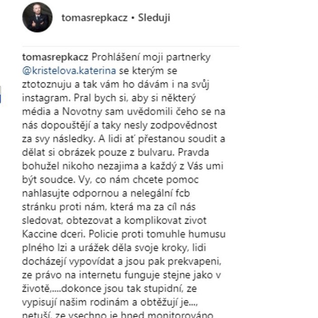 Tomá epka a jeho vyjádení k vyjádení Kristelové