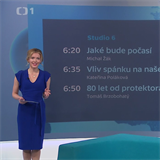 Linda Bartošová moderuje také ranní Studio 6.