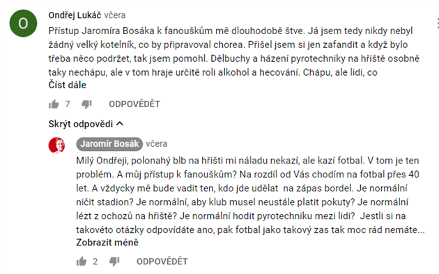 Jaromír Bosák neustále reaguje ponkud podrádn.