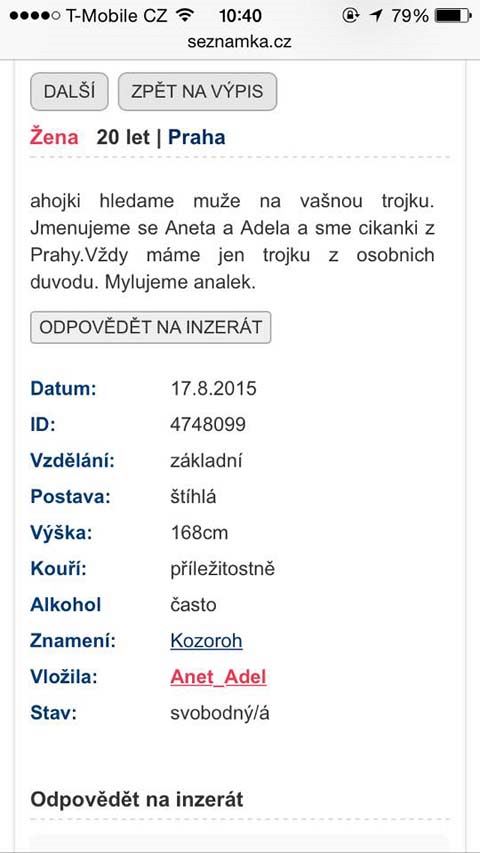 skutečné příležitostné seznamky
