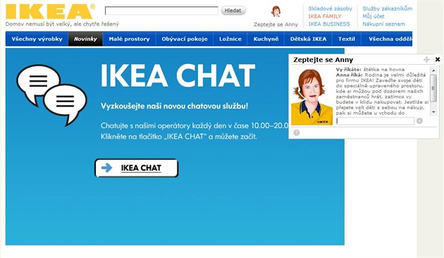Chat dne: IKEA spustila novou boí slubu