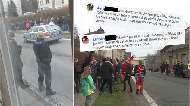 V obci Dvorce na Bruntálsku místní demonstrovali kvli údajnému napadení mue...