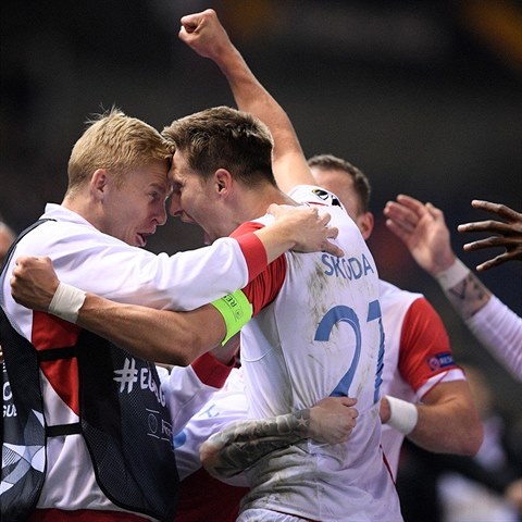 Hri Slavie slav postup ped Genk v Evropsk lize.