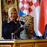 Miloš Zeman s chorvatskou prezidentkou Kolindou Grabarovou Kitarovičovou