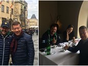 Tomio Okamura v Praze pivítal Mattea Salviniho a jeho pítelkyni.