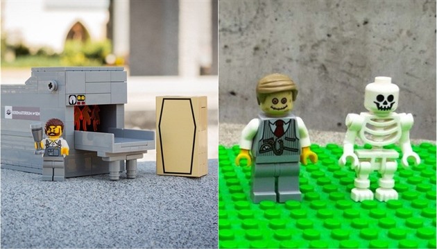 Hbitovní LEGO sada je mimoádn dsivá. Nechybí kremaní pec i nebotíci!