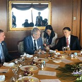 Prezident Miloš Zeman během setkání s představiteli společnosti CITIC Group.