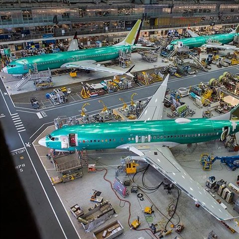 Výroba 737 MAX v závodě Boeingu v Rentonu