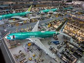 Výroba 737 MAX v závod Boeingu v Rentonu