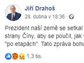 Senátor Jií Draho poslední dobou komentuje, co se dá.