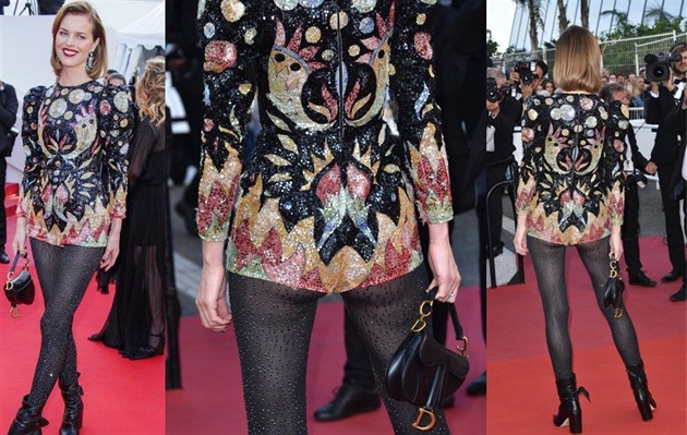 Eva Herzigová letos v Cannes válí s prhlednými outfity.