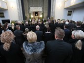 Do Stranického krematoria dorazila rodina a nejblií pátele Václava...