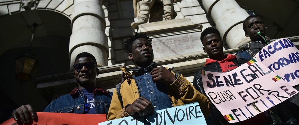 Migranti ze Senegalu a dalích zemí na severu Itálie bojují za svá práva a...