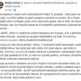 Matěj Hollan agituje před volbami do EP.